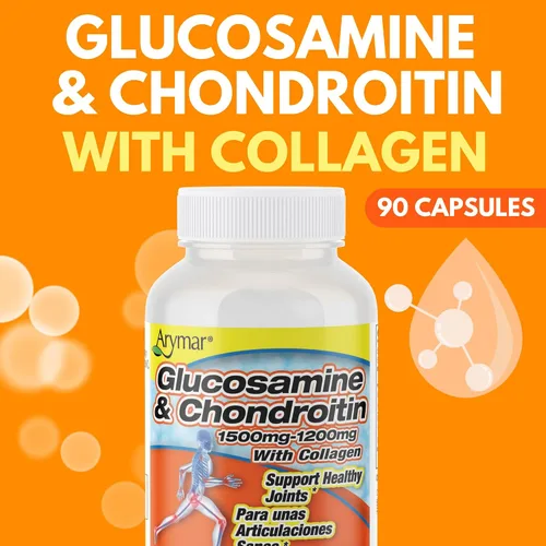 Vista 2 de Arymar Suplemento de glucosamina condroitina y colágeno Fórmula de apoyo articular paquete de dos