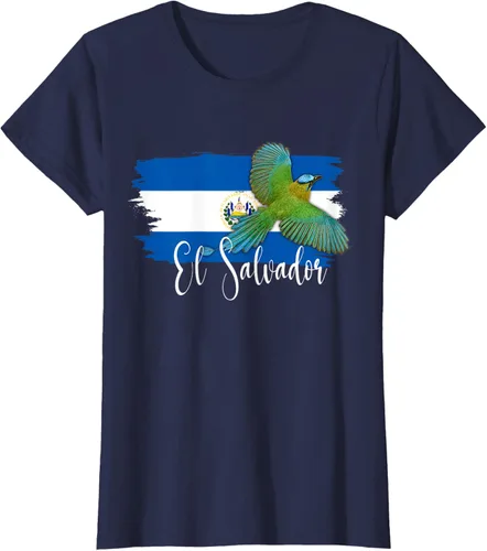 Vista 41 de Camiseta con la bandera de El Salvador, mapa de El Salvador, camiseta de Salvador para mujer, Negro
