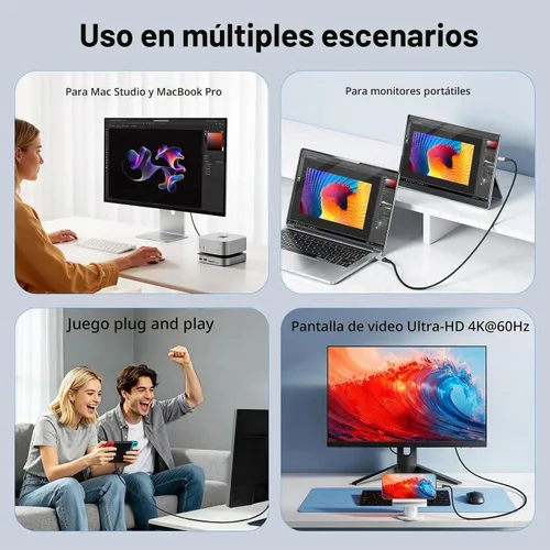 Vista 8 de ZeroneTeck Cable USB C de 40Gbps para Thunderbolt 4 de 0.5 pies, 6 pulgadas, transferencia de datos de 40Gbps, [8K@60Hz/Dual 4K@60Hz] Cable corto