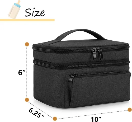 Vista 5 de BAFASO Bolsa para extractor de leche (compatible con bomba Medela en estilo) con una almohadilla impermeable para piezas de bomba de carga, funda