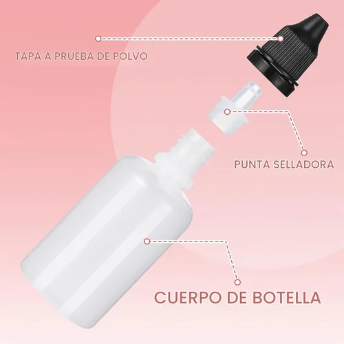 Vista 4 de Tioncy 100 botellas de plástico con cuentagotas de 1.0 fl oz, botellas de líquido exprimibles a granel con tapas a prueba de fugas, cuentagotas