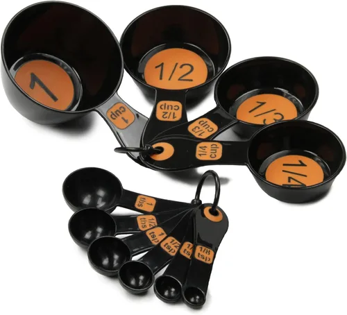 Vista 8 de Chef Craft - Juego de tazas medidoras de plástico de fácil lectura, 10 piezas, azul