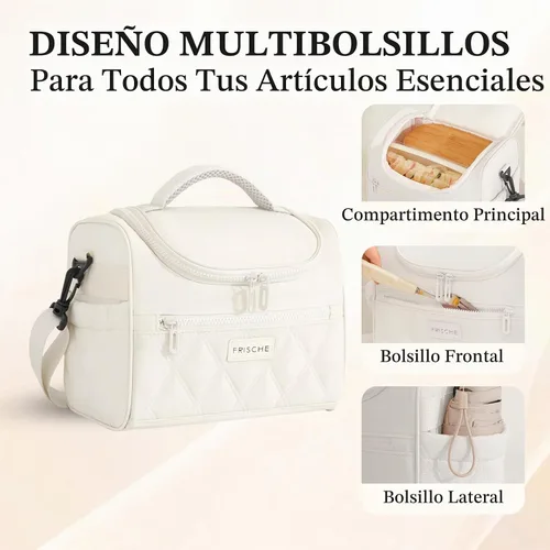 Vista 5 de Bolsa de almuerzo para mujer, suave y ligera, lonchera aislada a prueba de fugas con correas, lonchera térmica reutilizable para almuerzo