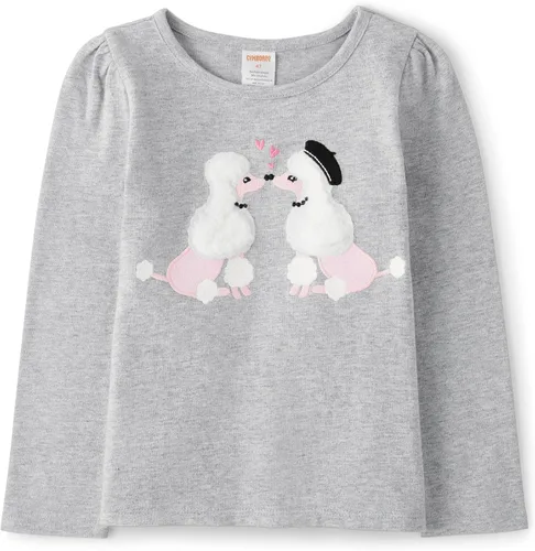 Vista 8 de Gymboree - Camisetas de manga larga con bordado gráfico para niños y niños pequeños, diseño de otoño y festivo Oso de trapo de manzana
