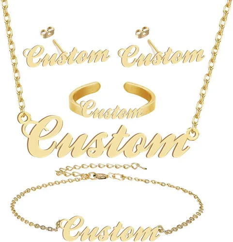 Vista 352 de Personalized Custom Name Pendant Necklace Stainless Steel for Women
