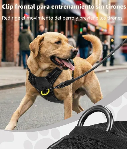 Vista 2 de Joytale Arnés sin tirones para perros pequeños, chaleco reflectante para mascotas con clip frontal, arnés acolchado suave ajustable con asa de fácil
