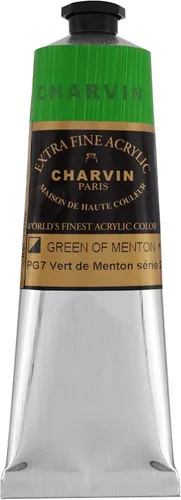 Vista 60 de Charvin Pintura acrílica profesional extrafina – verde absenta, tubo de 2.1 fl oz, pigmentos de triple fresado, resistente a la luz, pinturas