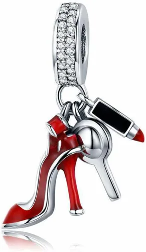 Vista 6 de Tijeras de plata de ley 925, espejo, olla, cuchara, chef, peine de amor para pulsera Pandora