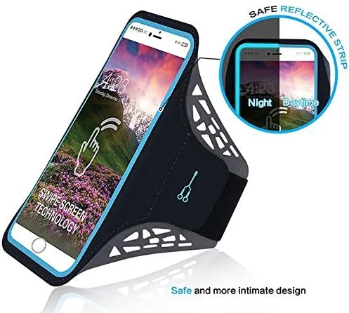 Vista 2 de Deporte al aire libre Correr Gimnasio Identificación de huellas dactilares Acceso Lycra Brazalete Funda para iPhone 15 14 13 12 iPhone 11 Pro Max