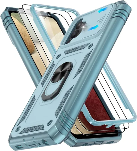 Vista 310 de Gritup Funda para Google Pixel 6 con cubierta deslizante para cámara y protector de pantalla (2 unidades), soporte de anillo giratorio 360°, funda