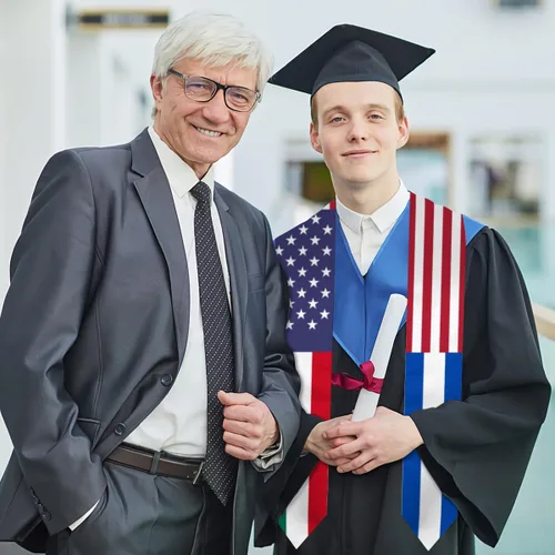 Vista 4 de México, Estados Unidos, Estados Unidos, mezcla de banderas de El Salvador, estolas de graduación, chal, fajín para estudiantes internacionales