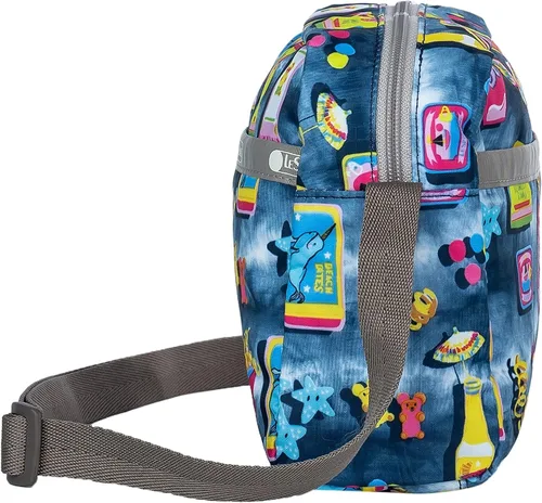 Vista 3 de LeSportsac Beach Snacks Daniella - Bolso cruzado estilo 2434color F949, gráficos vibrantes de estilo pop art playy perros calientes, papas fritas