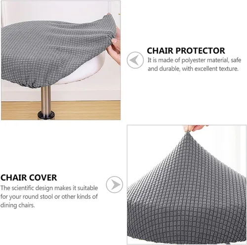 Vista 8 de FOMIYES Funda de silla giratoria elástica redonda para taburete de barra: Protector de cojín circular para bar, cafetería, mostrador de taburete