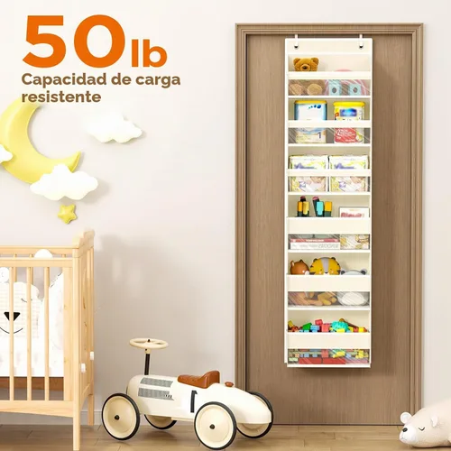 Vista 5 de Organizador para colgar sobre la puerta, 6 niveles detrás de la puerta Beige