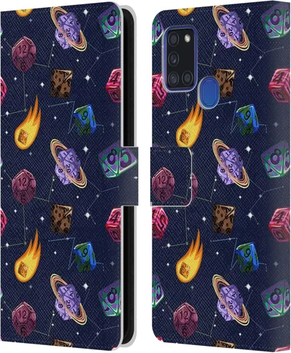 Vista 52 de Head Case Designs Officially Licensed Carla Morrow Colorful Space Dice Patterns Leather Wallet Case Compatible with Samsung Galaxy A07 4G