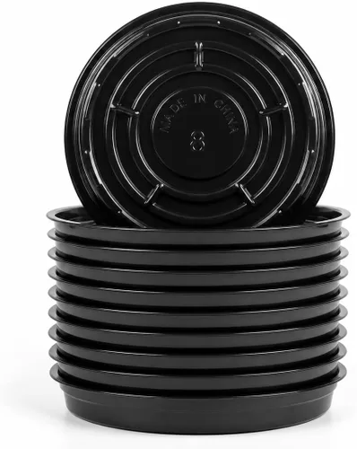 Vista 11 de TRUEDAYS 10 Inch 5 Pack Black Plant Saucers Flower Pot Tray Excellent for Indoor & Outdoor Plants