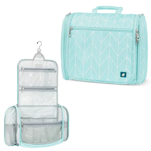 Vista 10 de PAVILIA Neceser colgante grande, bolsa de viaje para mujeres y hombres, organizador de cosméticos, bolsa de maquillaje resistente al agua