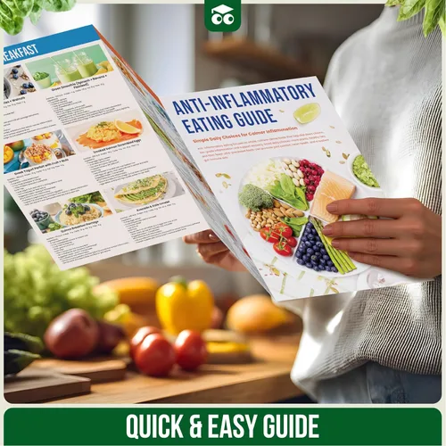 Vista 4 de EXCOOL CLUB Tabla de alimentos de dieta antiinflamatoria: póster de lista de alimentos laminados para artritis, alimentos para comer y evitar, guía