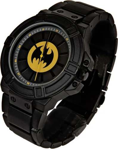 Vista 2 de Accutime DC Comics Batman Classic Symbol Watch Face con correa de metal negro, Negro -, Classic