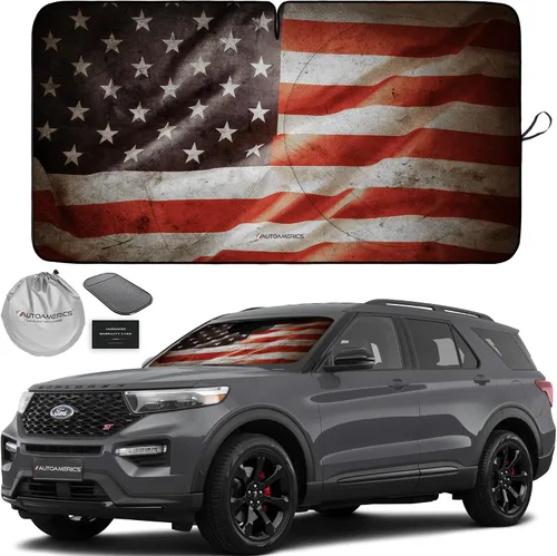 Vista 71 de Parasol de Parabrisas de Una Pieza - Parasol Cromado Líquido Plegable para Ventana Delantera de Auto para Carros SUV Camión - Protector Visor