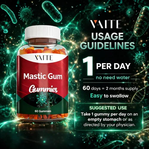 Vista 4 de Gomitas de goma mastica de 1000 mg – Suplemento de apoyo digestivo, resina de pistacia lentiscus, vegano, sin gluten, sin OMG, salud intestinal
