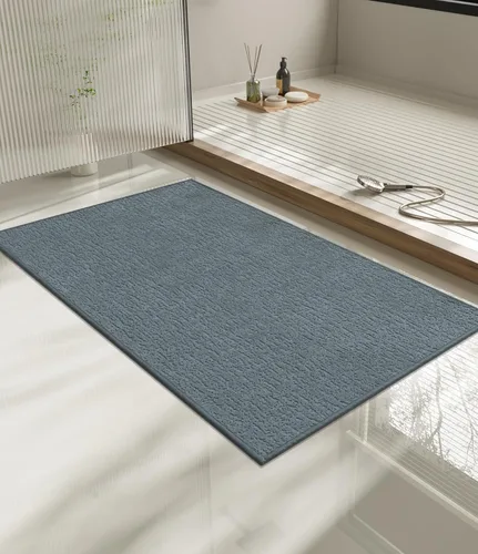 Vista 86 de Chakme Juego de 2 alfombras de baño ultrafinas, absorbentes, antideslizantes, lavables a máquina, color negro, 17 x 24 pulgadas / 17 x 30 pulgadas