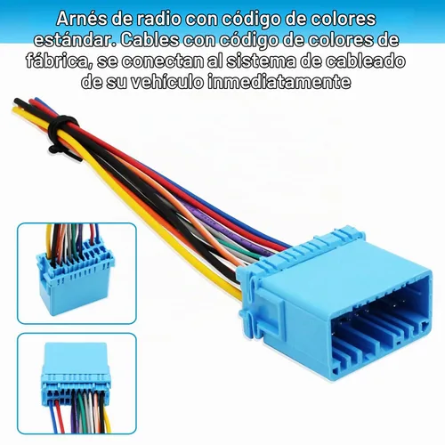 Vista 5 de Adaptador de mazo de cables de radio de coche de 20 pines para Aftermarket - Arnés de cableado estéreo compatible con Accord Civic CRV Odyssey