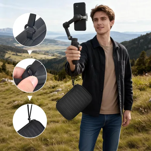 Vista 6 de Carcasa rígida de goma EVA para DJI Osmo Mobile 8/7P/7, color Negro