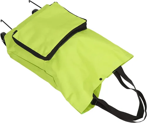 Vista 5 de Carrito de compras plegable, bolsa plegable con cremallera, carrito de comestibles OxFabric, con ruedas, reutilizable, de gran capacidad, portátil