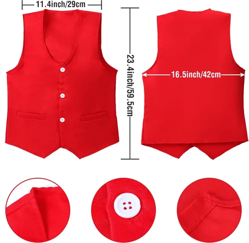 Vista 9 de Keymall Kit de accesorios de disfraz de conejo blanco de Pascua para niños, 4 piezas, diadema de conejo, chaleco, corbatín, accesorios para Pascua