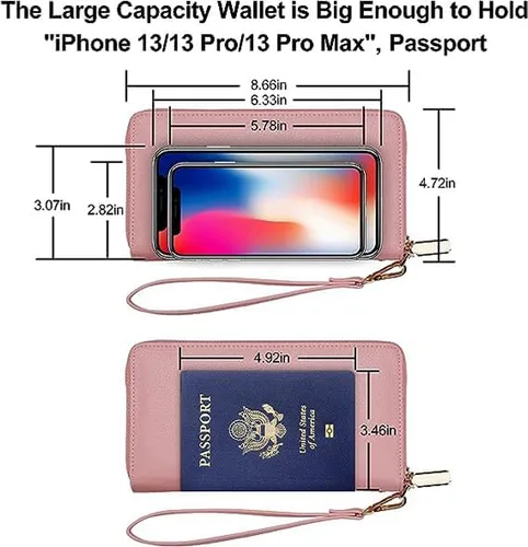 Vista 3 de Chelmon - Monedero para mujer de cuero genuino con bloqueo de señal RFID, para tarjetas de crédito