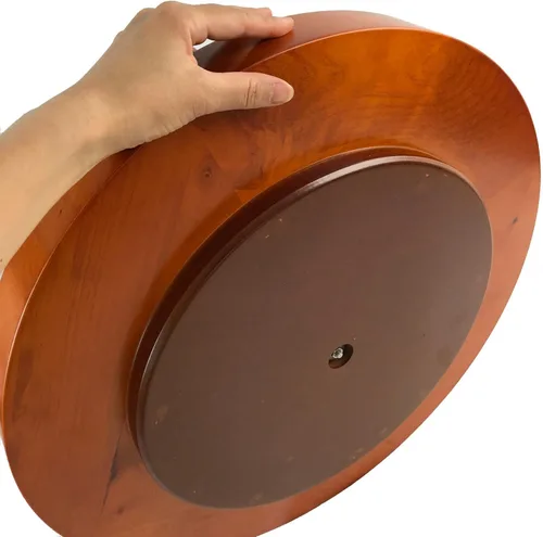 Vista 4 de Yuanhe Rueda de ruleta de madera de lujo, juego de ruedas de ruleta de 20 pulgadas, rodamientos de precisión de grado casino, torreta de latón