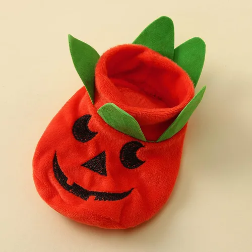 Vista 4 de Mameluco para niños y niñas, diseño de calabaza, Halloween, traje de una pieza