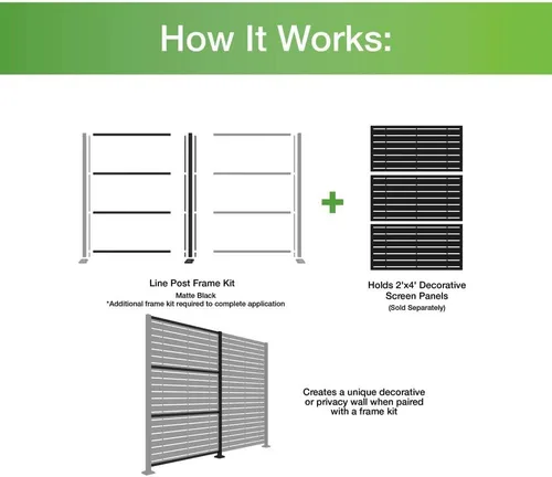 Vista 9 de Kit de extensión de poste de aluminio decorativo de aluminio negro mate de 2 x 4 pies