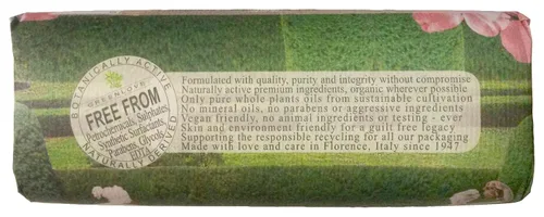 Vista 3 de Saponeria Nesti Firenze: Jabón natural perfumado "Giardino Fiorito", línea "Emozioni in Toscana", paquetes de 8.8 onzas (8.82 oz) (paquete de 3)