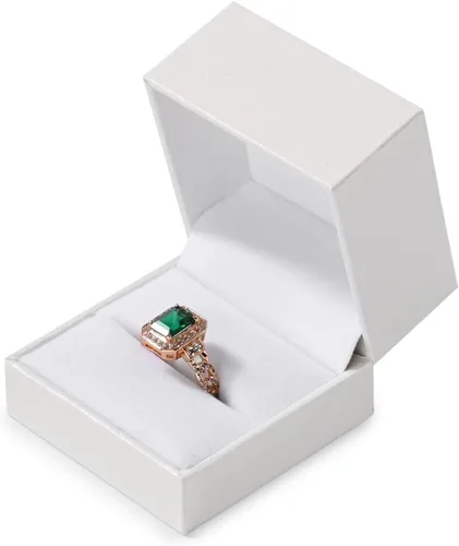 Vista 12 de Oirlv Juego de joyas de terciopelo blanco caja de regalo anillo pendiente collar grande caja de almacenamiento