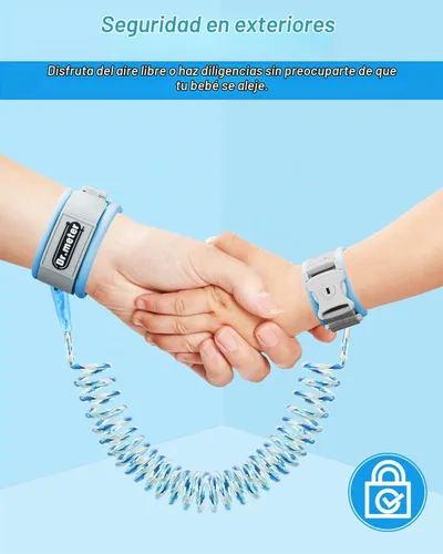 Vista 7 de Dr.meter Correa para niños pequeños, reflectante, antipérdida, con llave y Azul