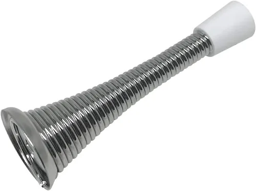 Vista 9 de Litepak Tope de puerta de resorte de 3 pulgadas de acero resistente de alta calidad con parachoques de plástico (chapado en latón, 1 unidad)