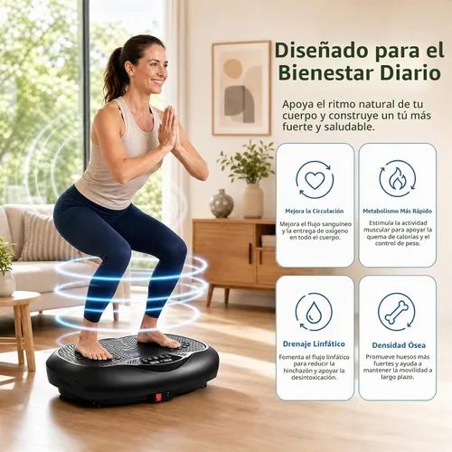 Vista 2 de Natini Vibration Plate Exercise Machine, 990 Speed Levels Whole Body Vibrating Plate for Lymphatic Drainage, Home Workout Equipment with Resistance