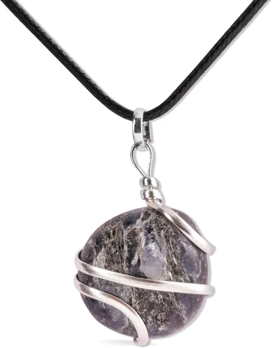 Vista 28 de PYOR Collar con colgante curativo de Reiki de cristal, gemas de buena suerte, prosperidad, riqueza, piedras preciosas naturales, collares de buena