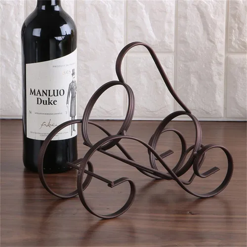Vista 2 de Retro S-forma de vino rojo titular de la botella de metal que amueblan