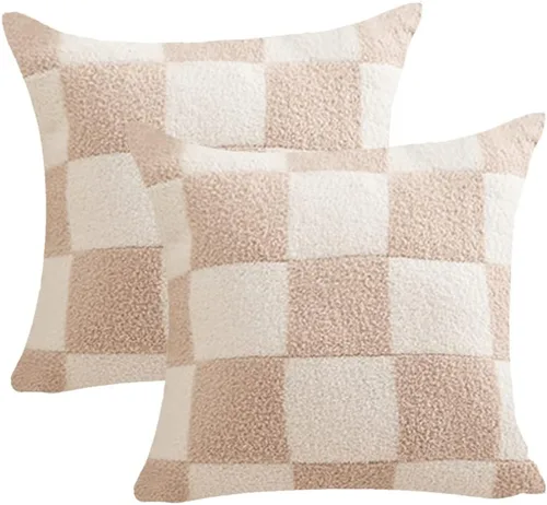 Vista 9 de NIDITW Juego de 2 fundas de almohada ultra suaves de microfibra con tablero de ajedrez negro, decoración de cuadros para el hogar, sofá, 18 x 18