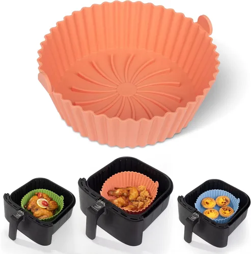 Vista 10 de Revestimientos de silicona – Forro antiadherente reutilizable compatible con accesorios COSORI para cestas de freidora de aire