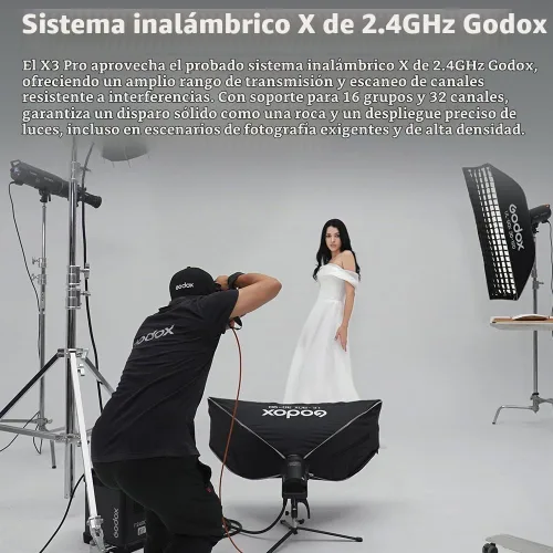 Vista 3 de Godox X3 Pro C X3Pro C TTL GODOX Trigger inalámbrico para Canon, pantalla táctil LCD de 2.4 pulgadas, batería de iones de litio de 2930 mAh