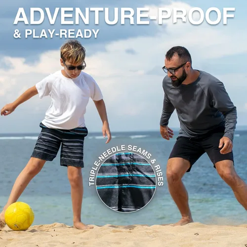 Vista 4 de Kanu Surf Line Up Boys Swim Trunks with UPF 50+ Sun Protection - Quick Dry Boys Swimsuit