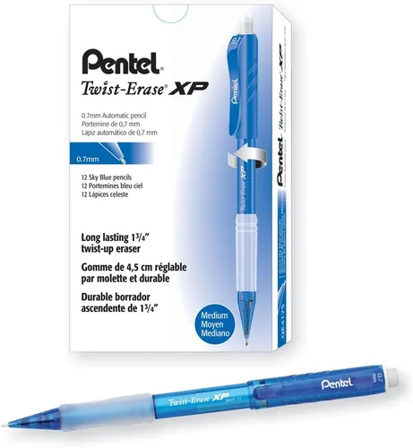 Vista 6 de Pentel® Twist-Erase® Express - Portaminas (0.028 in, barril negro, 12 unidades)