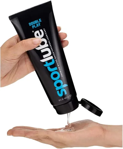 Vista 2 de Double Play - Lubricante personal a base de agua de alta calidad, tubo de 8 onzas, lubricante sexual íntimo para hombres, mujeres y parejas