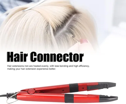 Vista 2 de Hierro de extensión de cabello, conector ergonómico de regulación de temperatura, conector de extensión de cabello, herramienta de hierro, varita