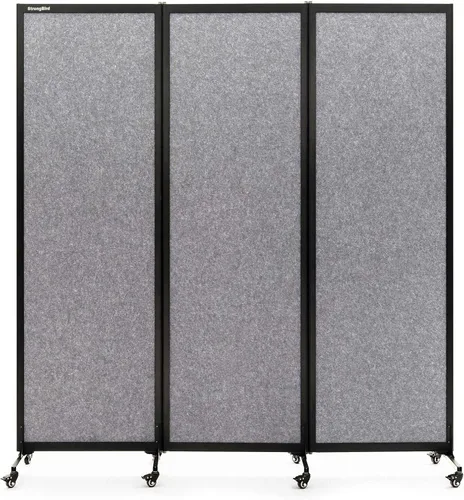 Vista 21 de Room Partition 2.0 Versión de actualización,6'L* 6'7"H,3 Panel, Beige Freestanding Rolling Dividers with Wheels,Office privacy screen Divider Wall