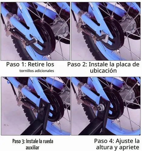 Vista 4 de Ruedas de entrenamiento para bicicleta,Compatible para bicicletas de 12 pulgadas,Rueda de silencio flash